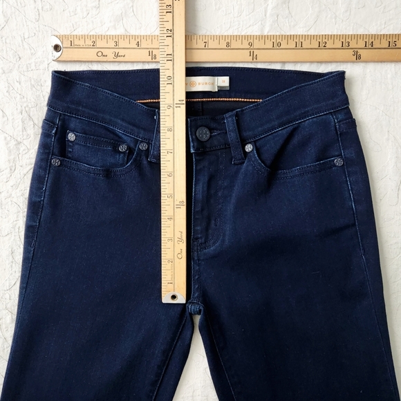 Tory Burch Dark Blue Stretch Bootcut Jeans, Excellent Condition, Size 26 - Picture 12 of 16